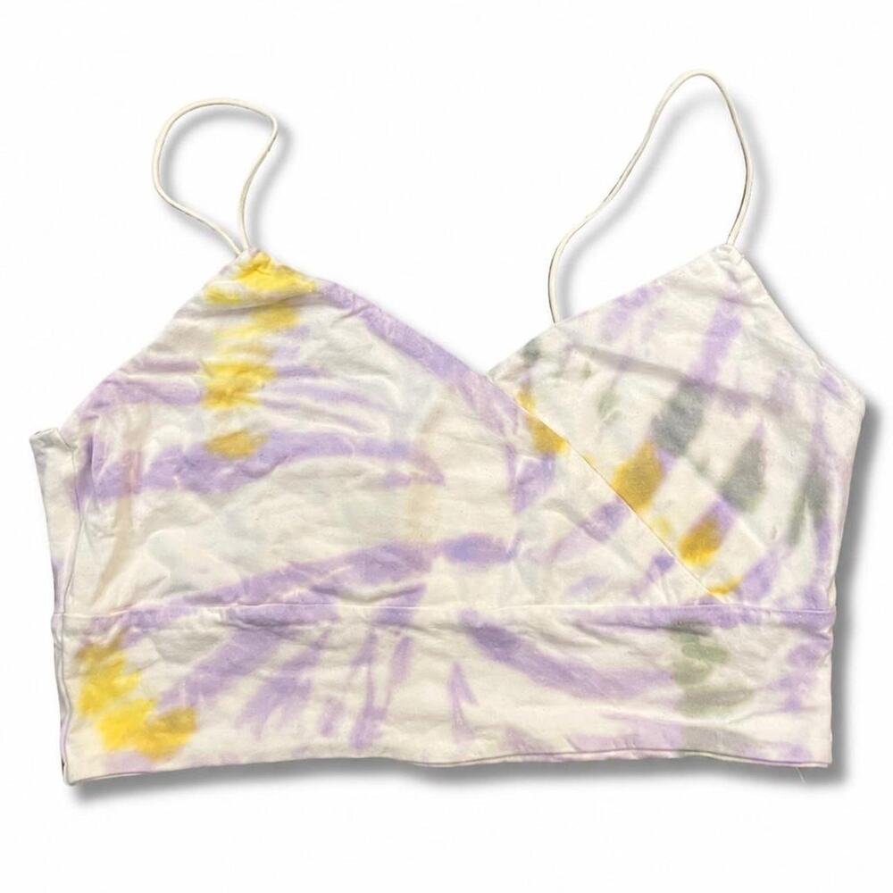 Aero Tie-dye purple & yellow crop top